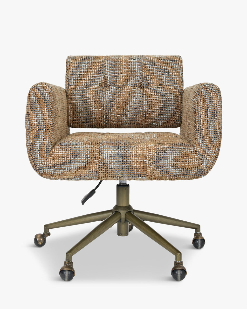 Chaise élégante en tweed avec dossier touffeté flottant Salon et salle à manger