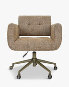 Chaise élégante en tweed avec dossier touffeté flottant Salon et salle à manger