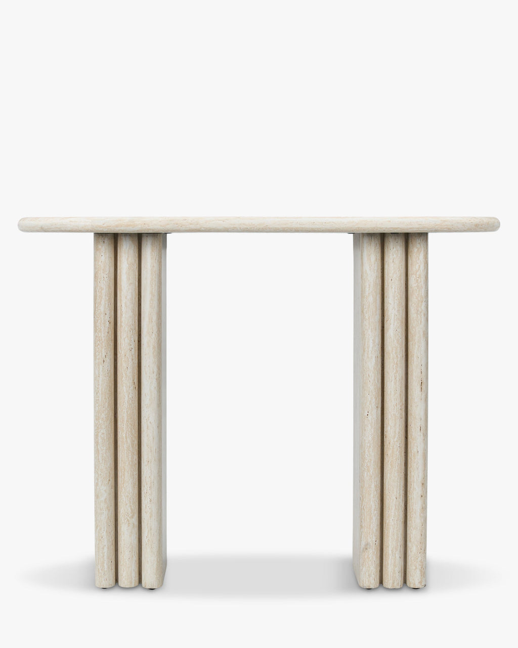 Table de salle à manger Majestic en métal d'inspiration colonne grecque et plateau minimaliste
