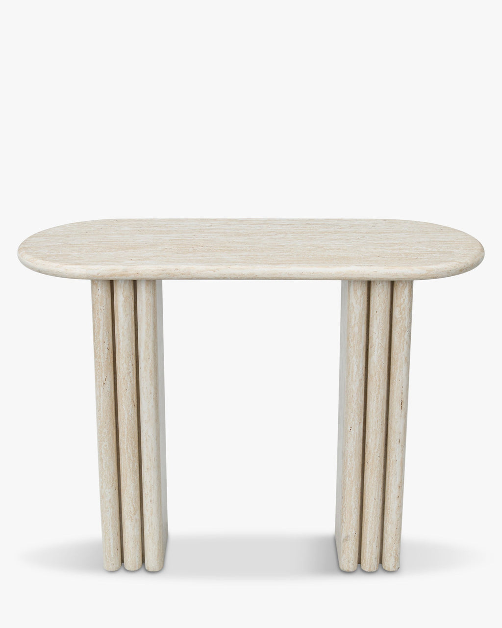Table de salle à manger Majestic en métal d'inspiration colonne grecque et plateau minimaliste