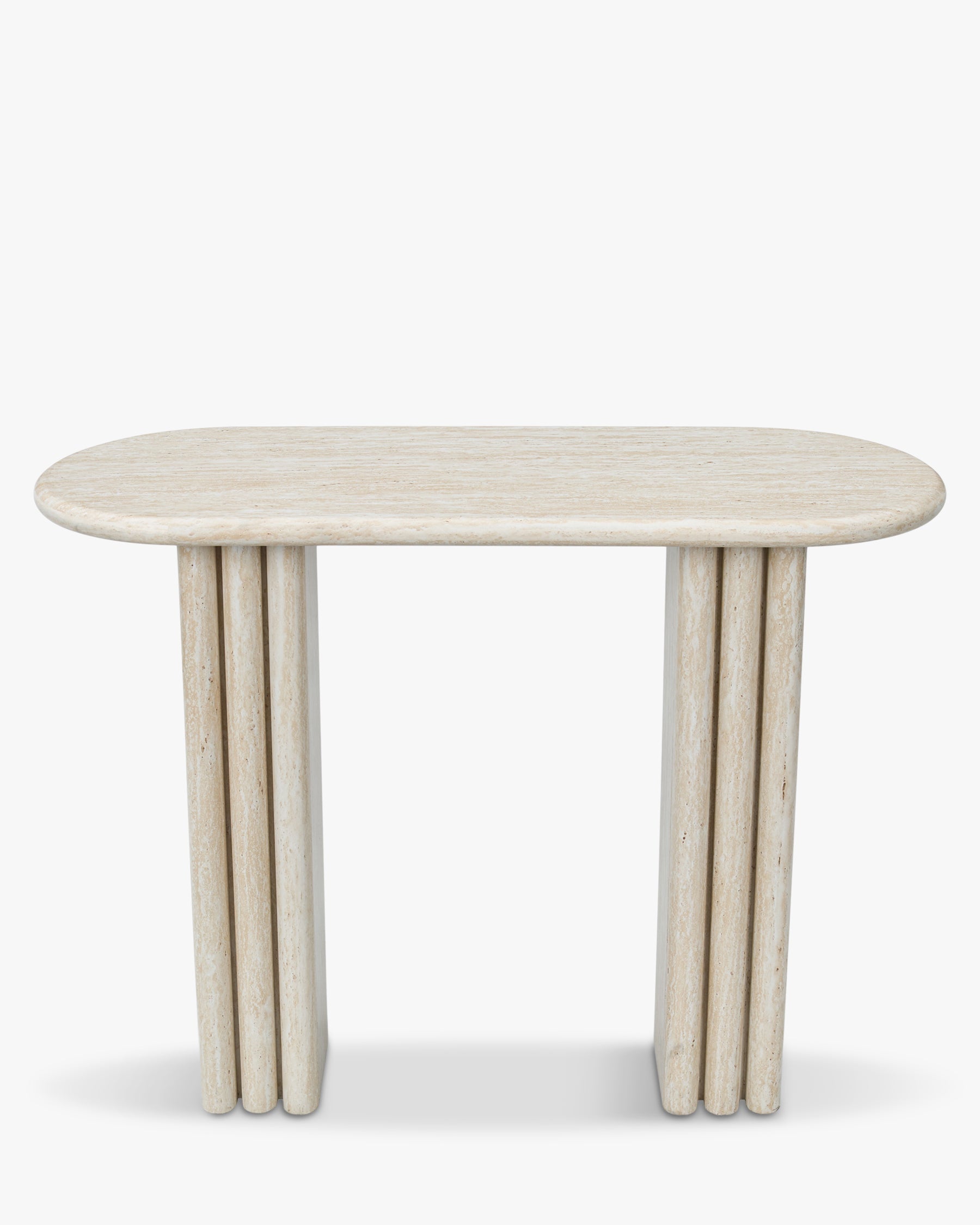 Table de salle à manger Majestic en métal d'inspiration colonne grecque et plateau minimaliste