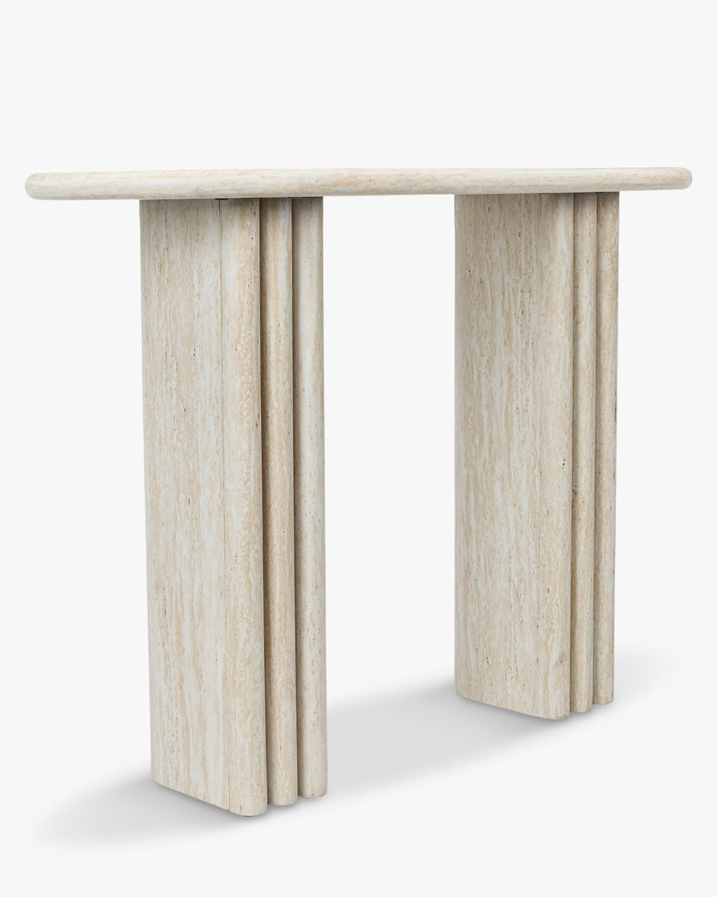 Table de salle à manger Majestic en métal d'inspiration colonne grecque et plateau minimaliste