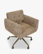 Chaise élégante en tweed avec dossier touffeté flottant Salon et salle à manger