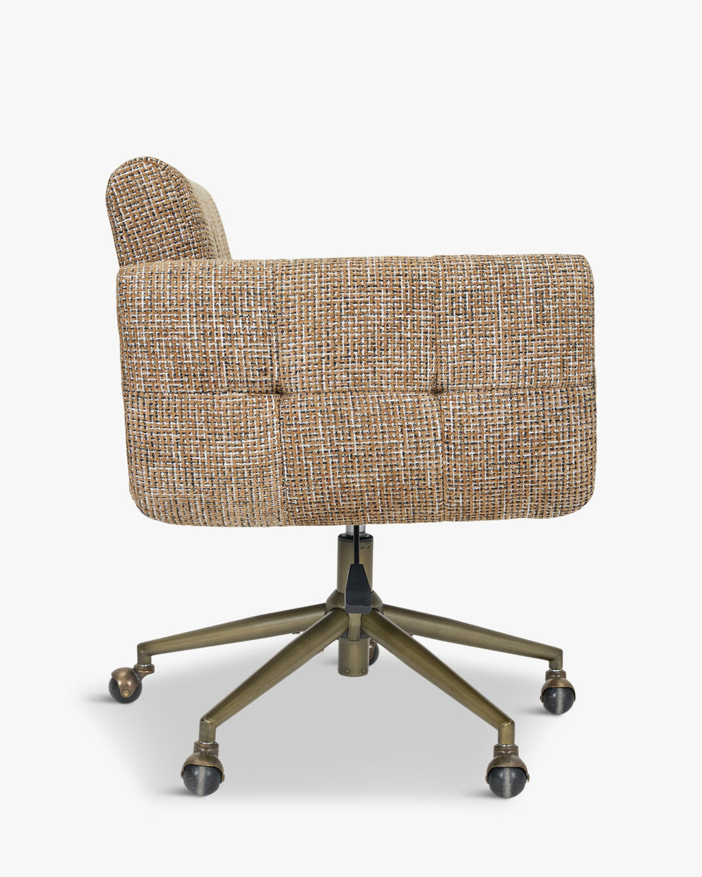 Chaise élégante en tweed avec dossier touffeté flottant Salon et salle à manger