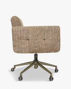 Chaise élégante en tweed avec dossier touffeté flottant Salon et salle à manger