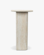 Table de salle à manger Majestic en métal d'inspiration colonne grecque et plateau minimaliste