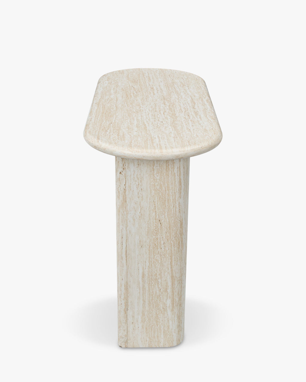 Table de salle à manger Majestic en métal d'inspiration colonne grecque et plateau minimaliste