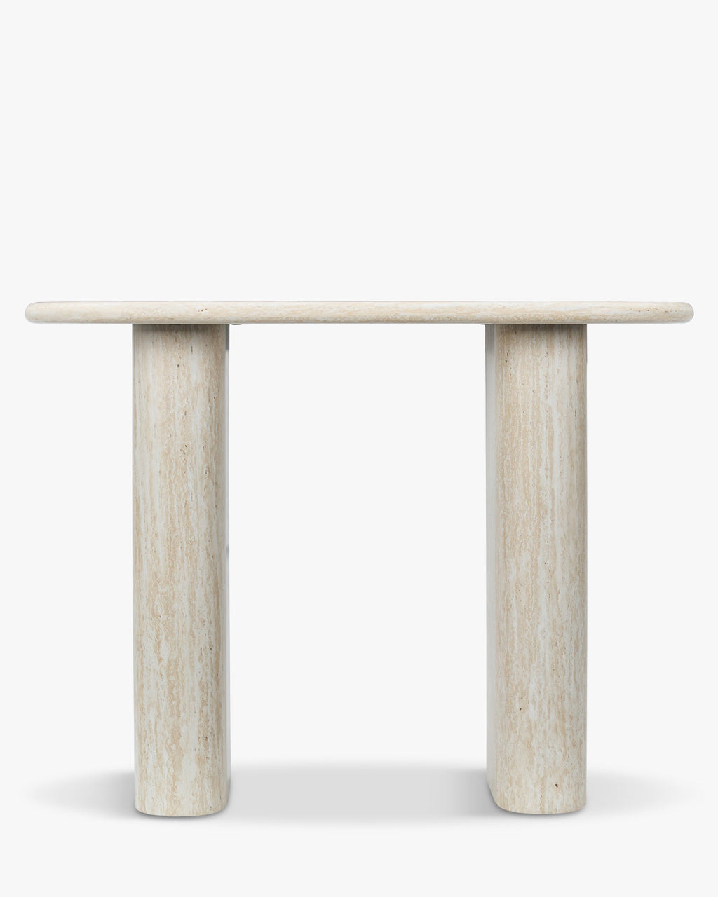 Table de salle à manger Majestic en métal d'inspiration colonne grecque et plateau minimaliste