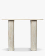 Table de salle à manger Majestic en métal d'inspiration colonne grecque et plateau minimaliste