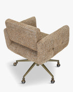 Chaise élégante en tweed avec dossier touffeté flottant Salon et salle à manger