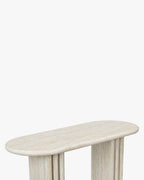 Table de salle à manger Majestic en métal d'inspiration colonne grecque et plateau minimaliste