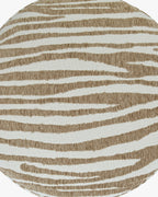 Tabouret zébré graphique en tissu, format compact, pour salon et entrée