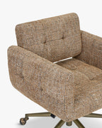 Chaise élégante en tweed avec dossier touffeté flottant Salon et salle à manger