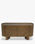 Buffet moderne en laiton au design épuré et à l'élégance contemporaine pour le salon